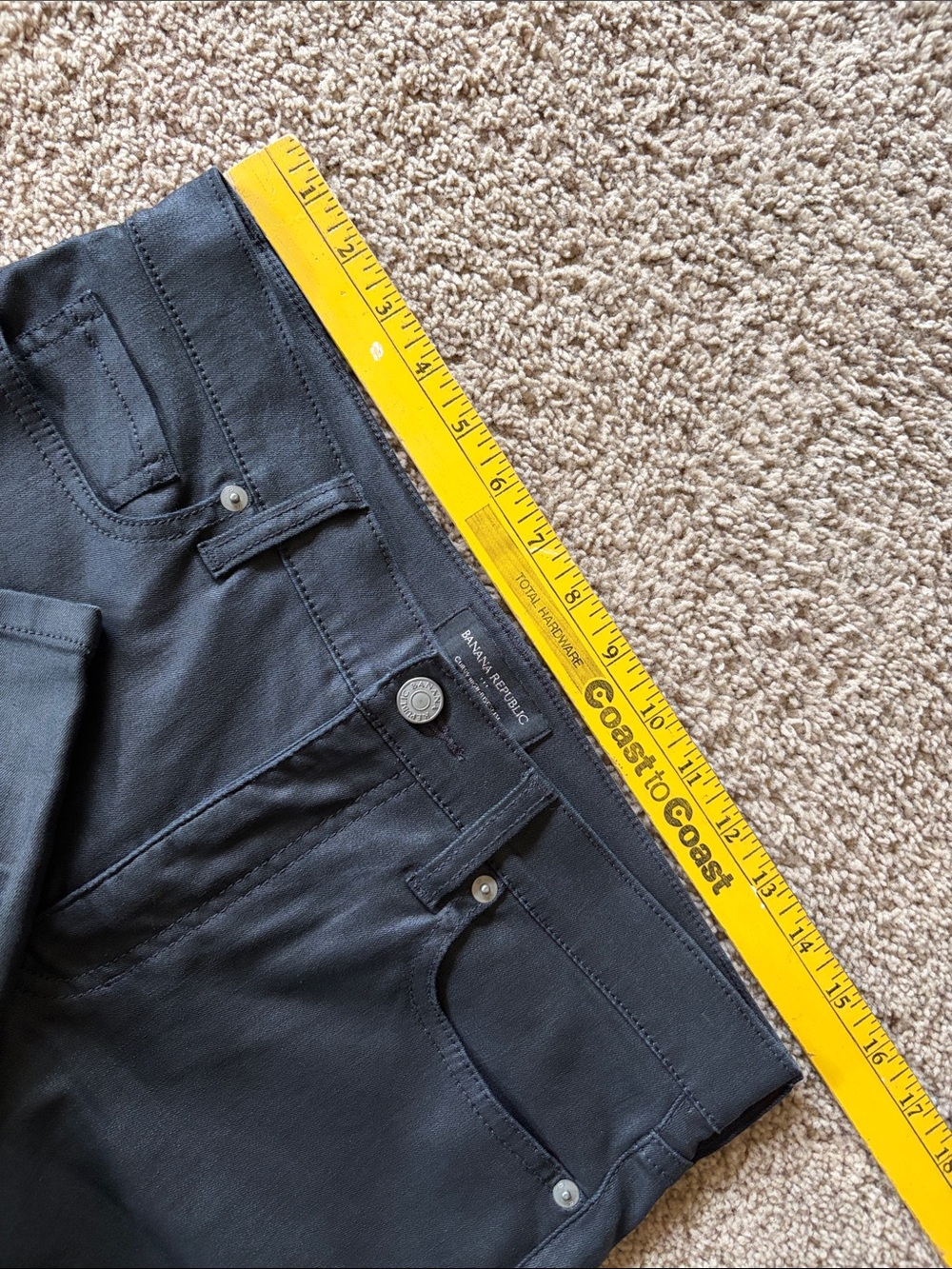 NWOT Banana Republic Curvy High-Rise Slim Coated Jean Black Stretch Sz 28/6 - Picture 11 of 16